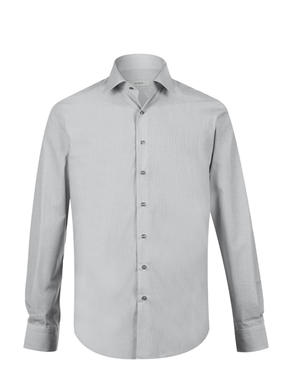 پیراهن طوسی چهارخانه ریز آستین بلند ال سی من 2