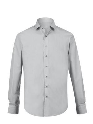 پیراهن طوسی چهارخانه ریز آستین بلند ال سی من 2