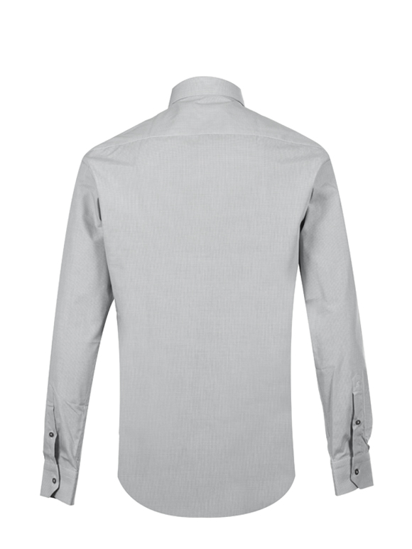 پیراهن طوسی چهارخانه ریز آستین بلند ال سی من 2