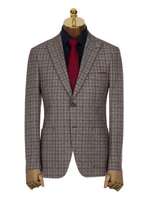 کت تک قرمز چهارخانه ال سی من 