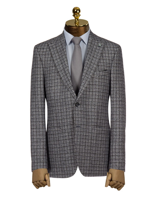 کت تک سرمه ای چهارخانه ال سی من 6