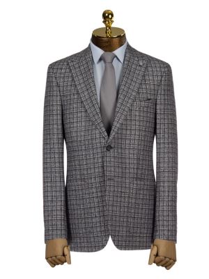 کت تک سرمه ای چهارخانه ال سی من 6