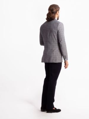 کت تک سرمه ای چهارخانه ال سی من 6