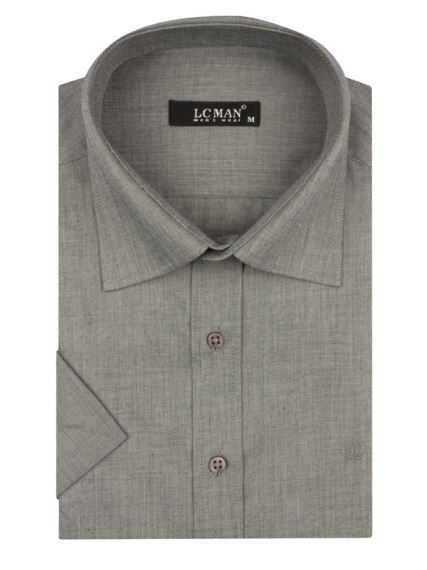 پیراهن طوسی روشن آستین کوتاه ال سی من 