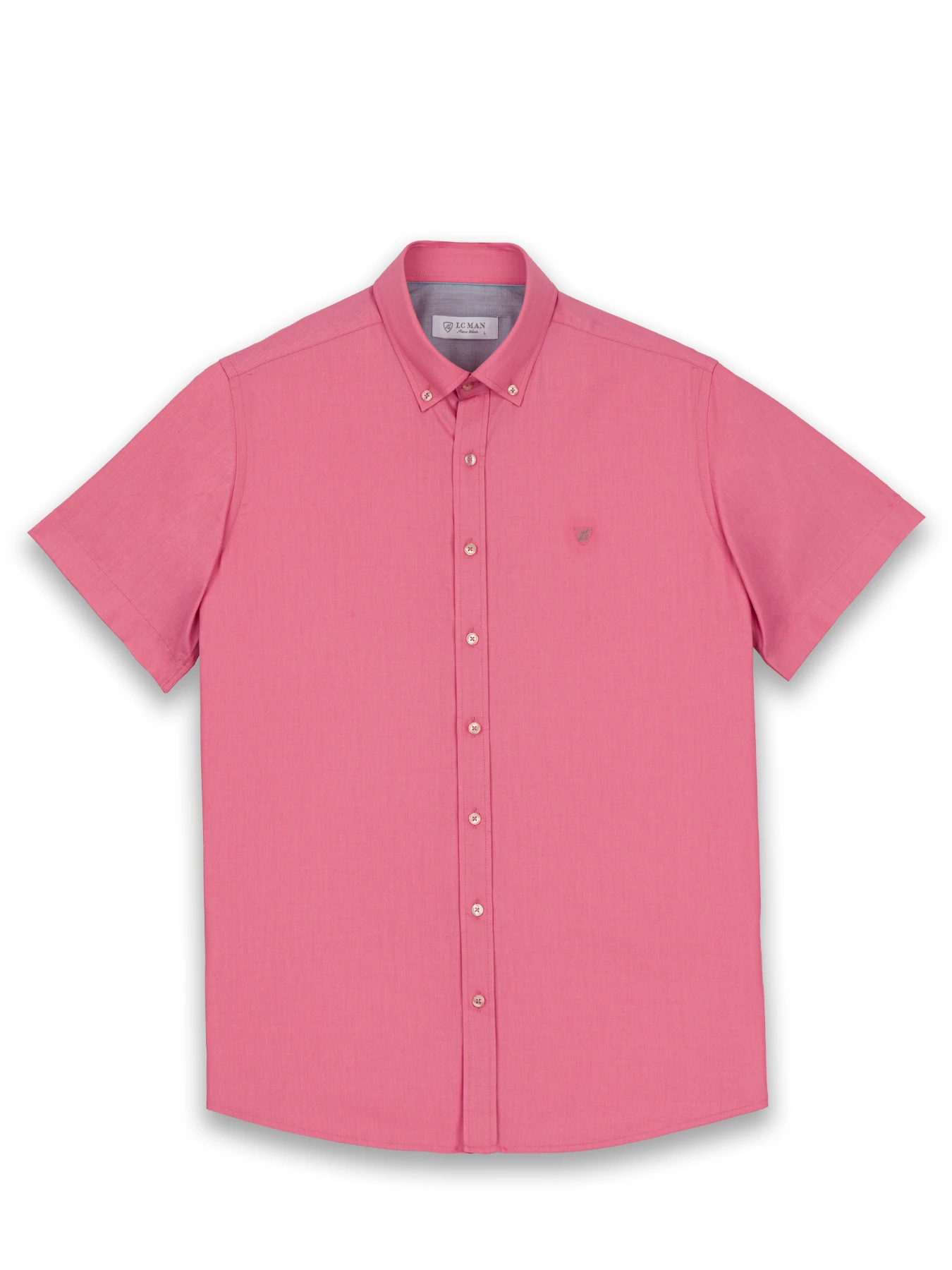 پیراهن آستین کوتاه ساده مردانه صورتی 