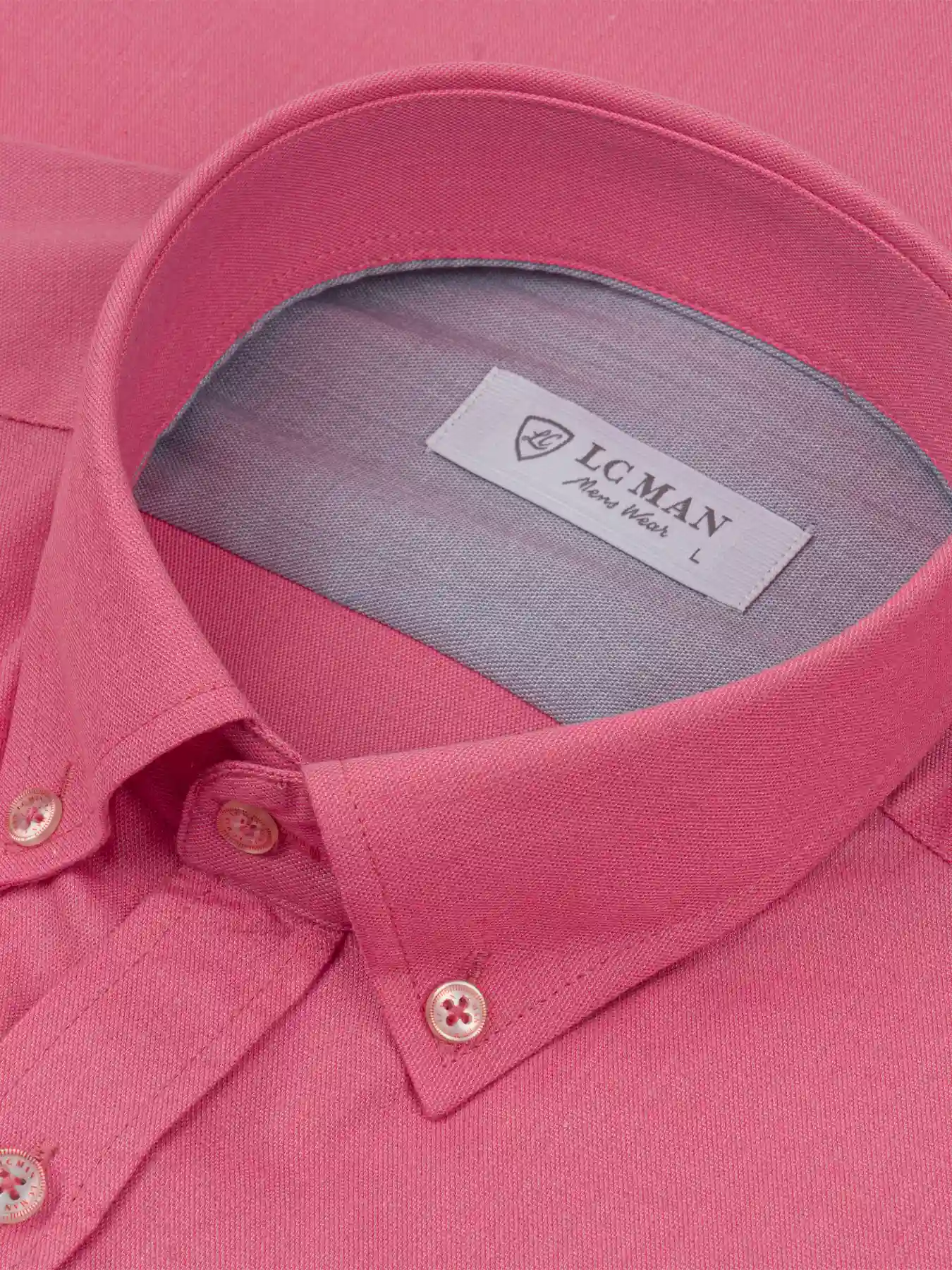 پیراهن آستین کوتاه ساده مردانه صورتی 