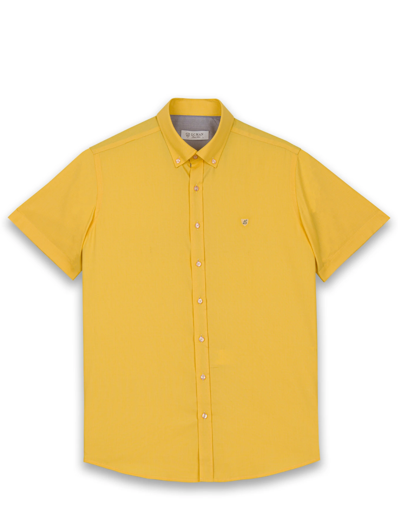 پیراهن آستین کوتاه ساده زرد ال سی من 1
