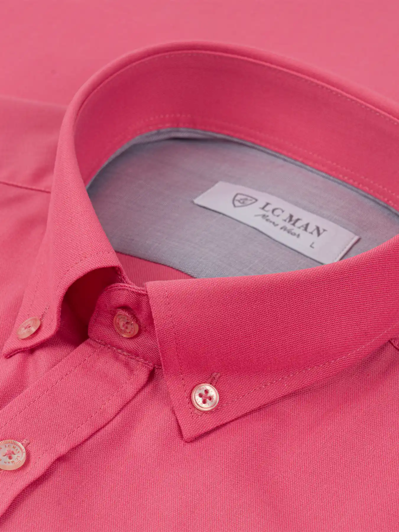 پیراهن آستین کوتاه صورتی ساده ال سی من 11