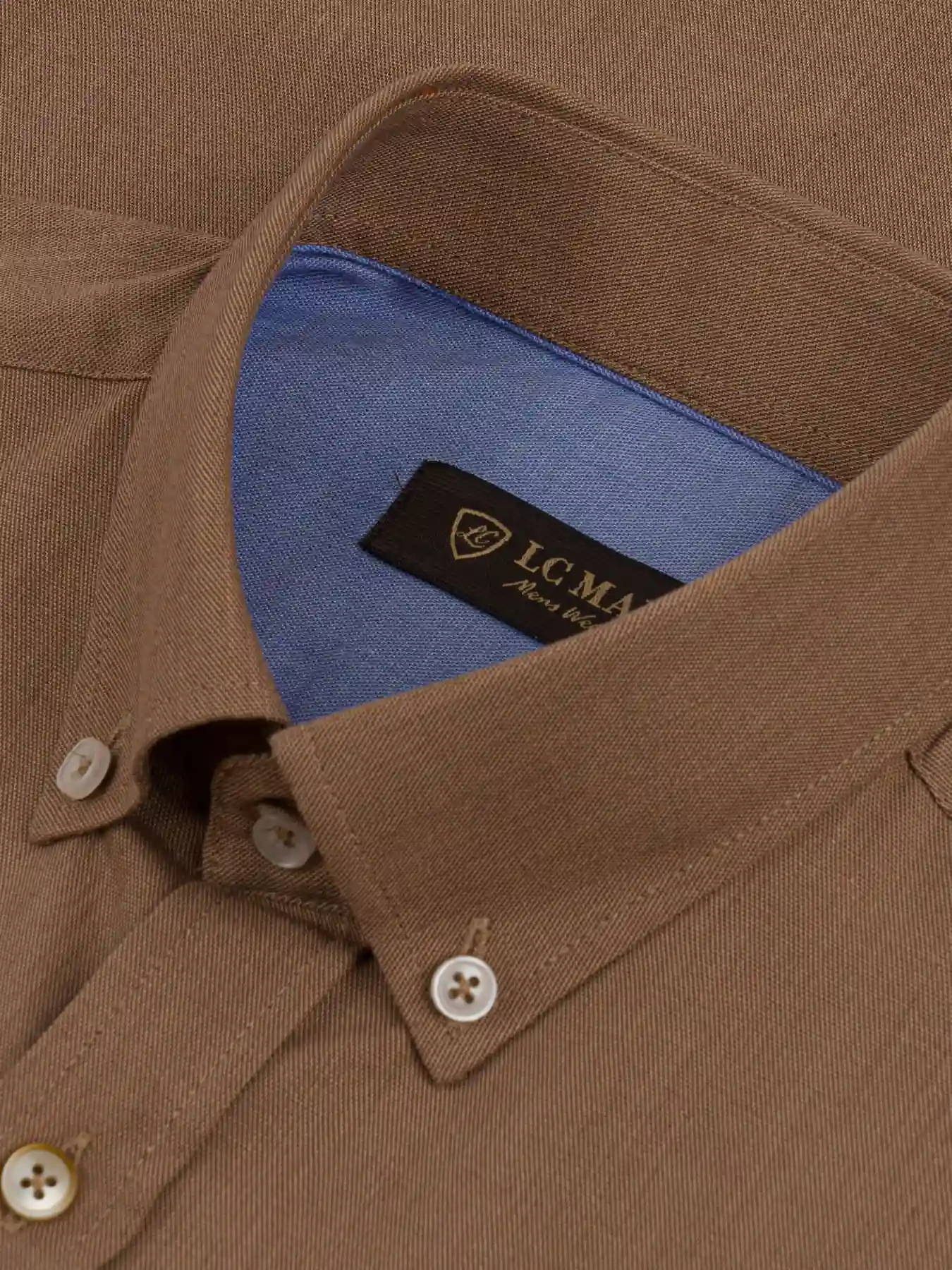 پیراهن آستین کوتاه قهوه ای ساده ال سی من