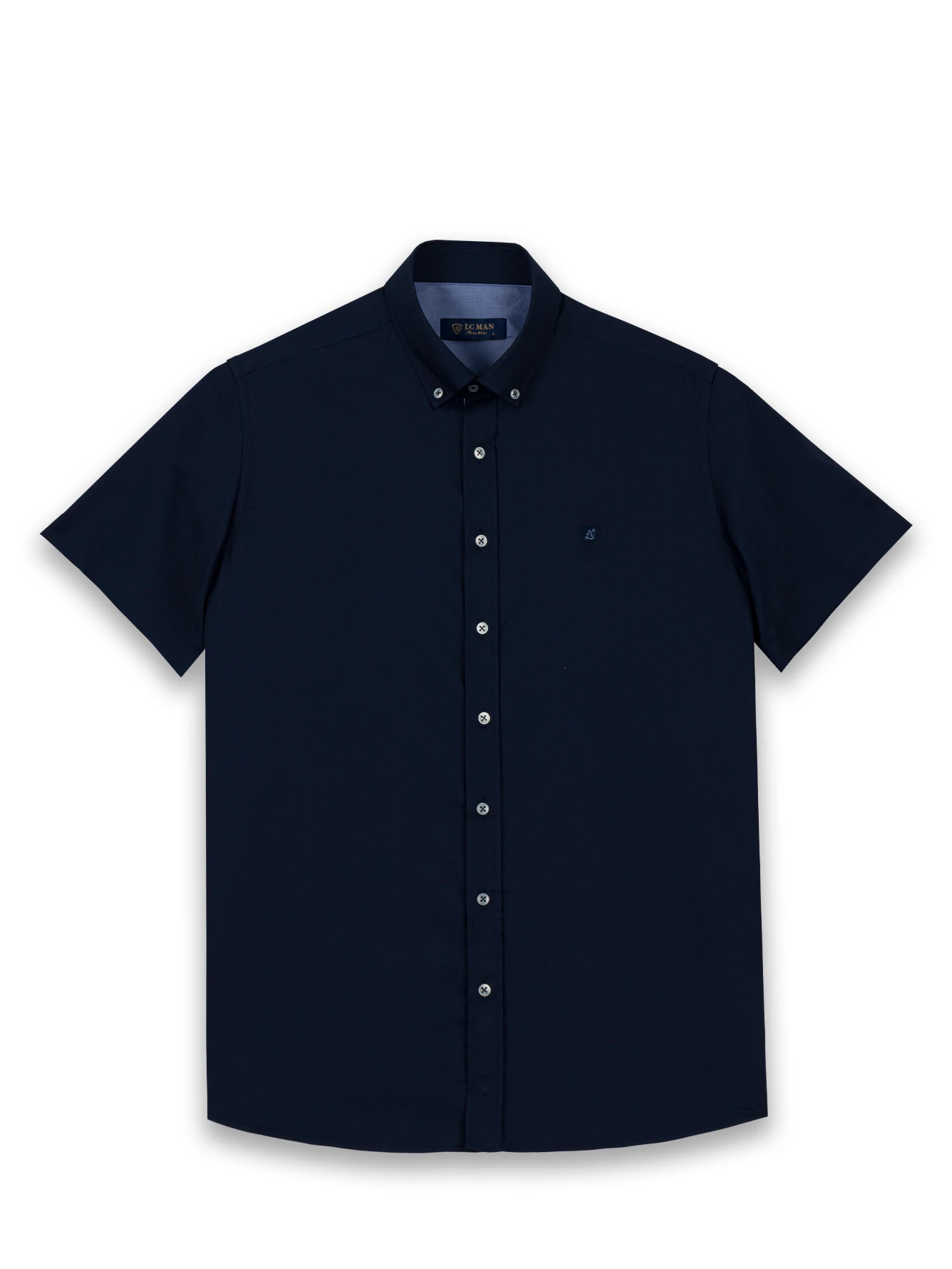 پیراهن آستین کوتاه سرمه ای ساده ال سی من 15