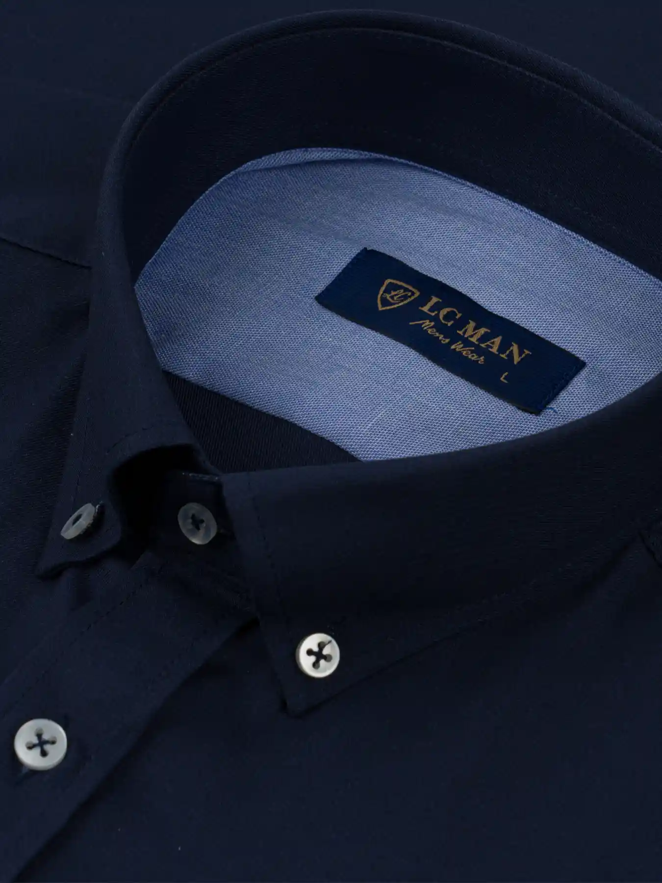 پیراهن آستین کوتاه سرمه ای ساده ال سی من 15