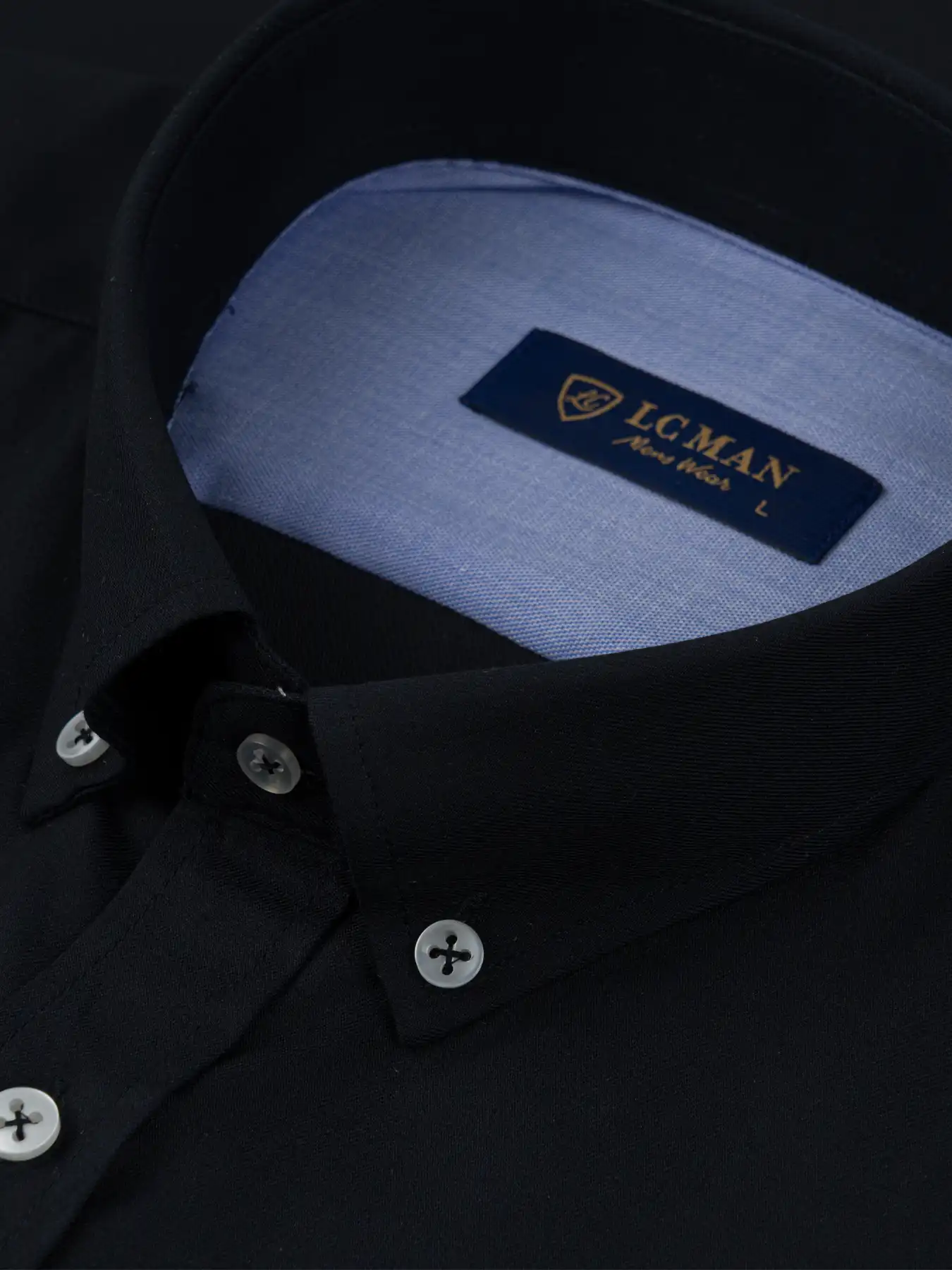 پیراهن آستین کوتاه سرمه ای ساده ال سی من 20