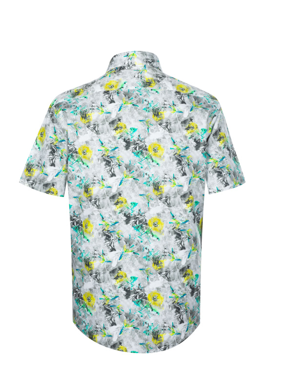 پیراهن آستین کوتاه هاوایی طوسی ال سی من 
