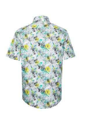 پیراهن آستین کوتاه هاوایی طوسی ال سی من 
