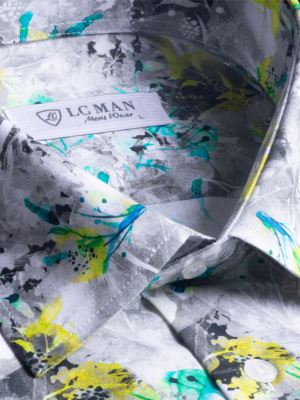 پیراهن آستین کوتاه هاوایی طوسی ال سی من 
