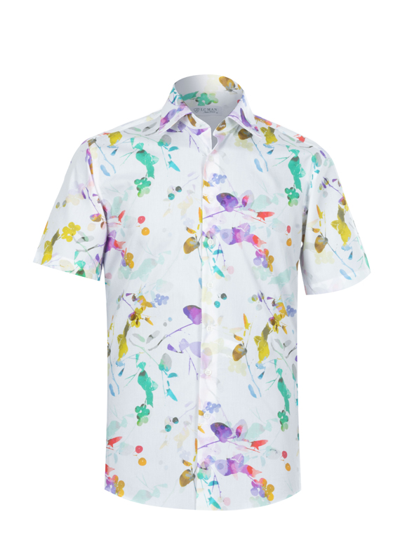 پیراهن آستین کوتاه سفید هاوایی ال سی من 8