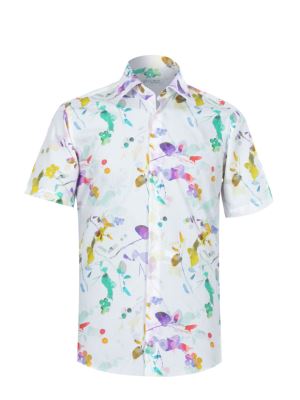 پیراهن آستین کوتاه سفید هاوایی ال سی من 8