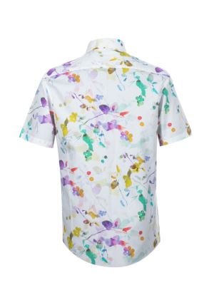 پیراهن آستین کوتاه سفید هاوایی ال سی من 8