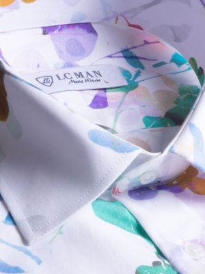 پیراهن آستین کوتاه سفید هاوایی ال سی من 8