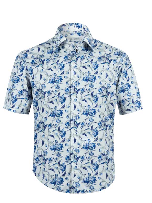 پیراهن مردانه طرح دار آستین کوتاه ال سی من 193