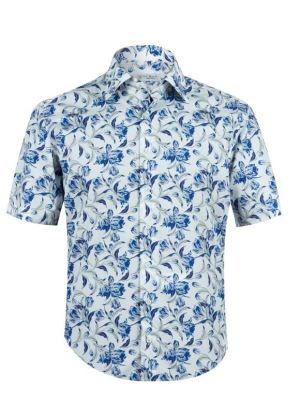 پیراهن مردانه طرح دار آستین کوتاه ال سی من 193