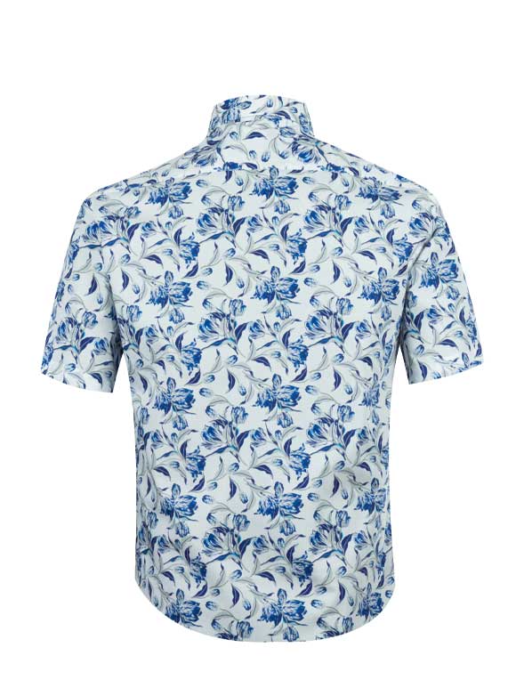 پیراهن مردانه طرح دار آستین کوتاه ال سی من 193