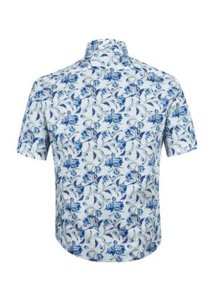 پیراهن مردانه طرح دار آستین کوتاه ال سی من 193