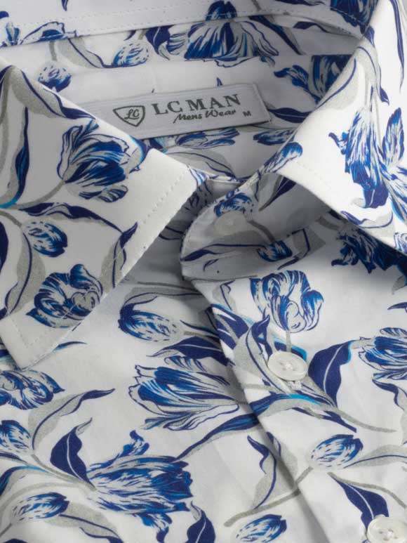 پیراهن مردانه طرح دار آستین کوتاه ال سی من 193