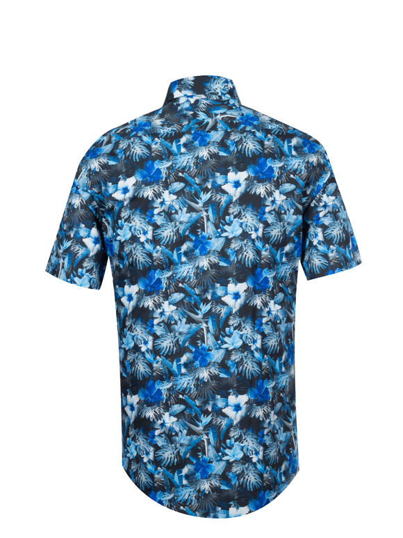 پیراهن آستین کوتاه سرمه ای هاوایی ال سی من 