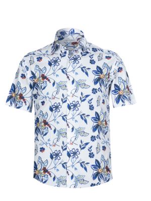 پیراهن آستین کوتاه سفید هاوایی ال سی من 9