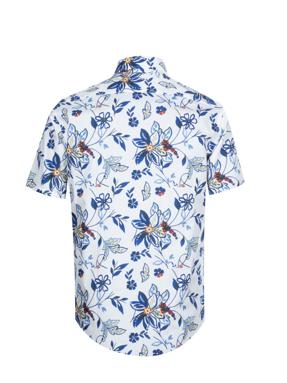 پیراهن آستین کوتاه سفید هاوایی ال سی من 9