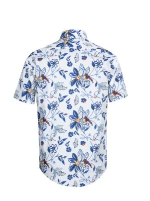 پیراهن آستین کوتاه سفید هاوایی ال سی من 9