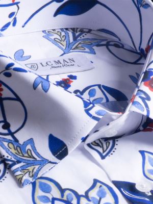 پیراهن آستین کوتاه سفید هاوایی ال سی من 9