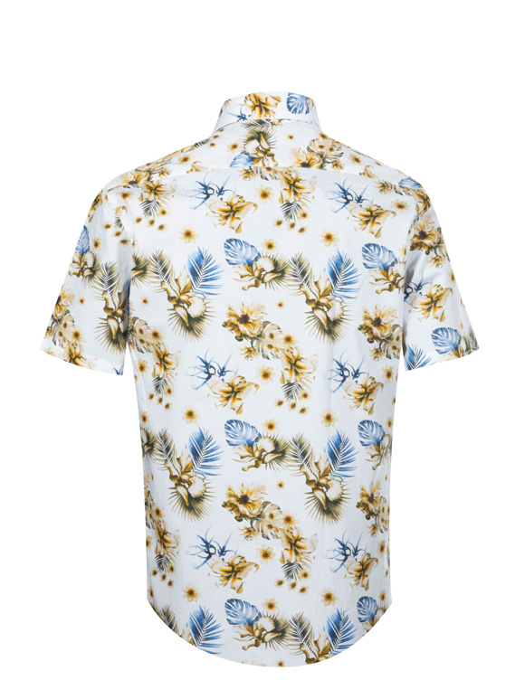 پیراهن آستین کوتاه سفید هاوایی ال سی من 7