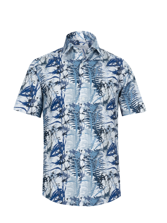 پیراهن آستین کوتاه سرمه ای هاوایی ال سی من 4