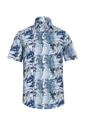 پیراهن آستین کوتاه سرمه ای هاوایی ال سی من 4