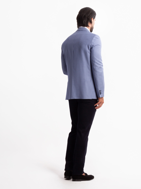 کت تک چهارخانه آبی روشن ال سی من 