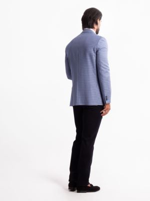 کت تک چهارخانه آبی روشن ال سی من 