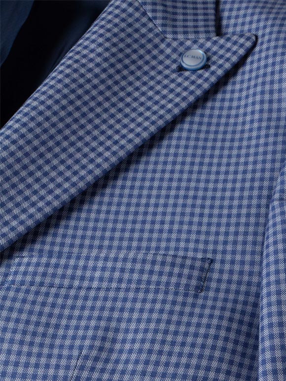 کت تک چهارخانه آبی روشن ال سی من 