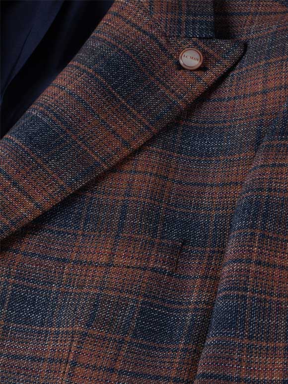 کت تک قهوه ای چهارخانه ال سی من 