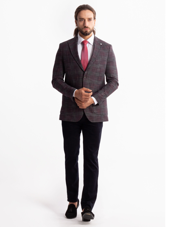 کت تک قرمز چهارخانه ال سی من 6