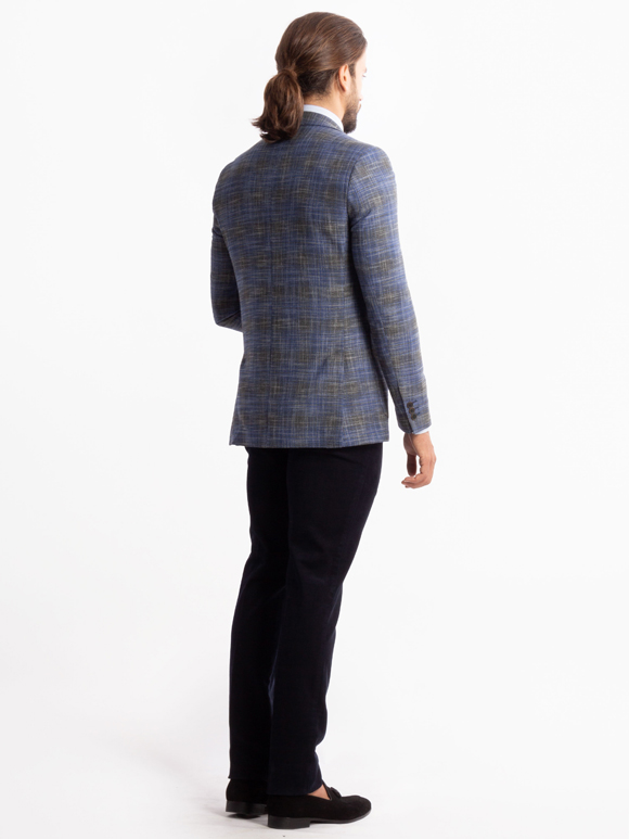 کت تک چهارخانه ی سرمه ای ال سی من 2