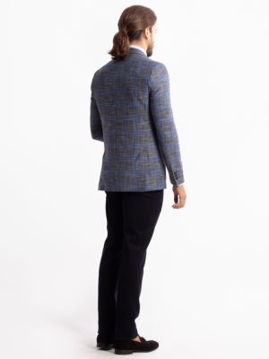 کت تک چهارخانه ی سرمه ای ال سی من 2