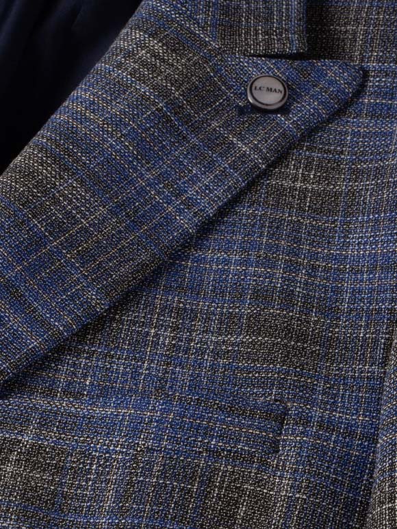 کت تک چهارخانه ی سرمه ای ال سی من 2