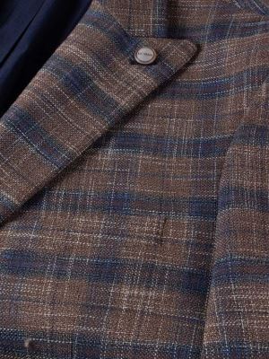 کت تک چهارخانه قهوه ای ال سی من 6