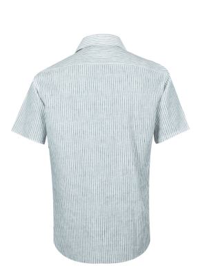 پیراهن آستین کوتاه راه راه سفید ال سی من 