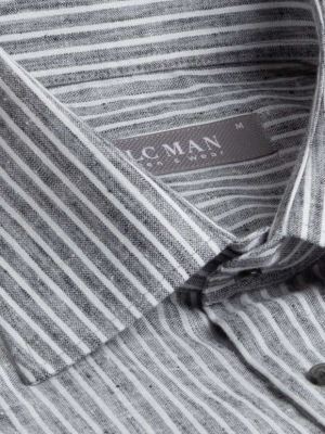 پیراهن آستین کوتاه راه راه سفید ال سی من 