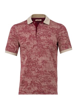 پولوشرت قرمز آستین کوتاه یقه شکاری 