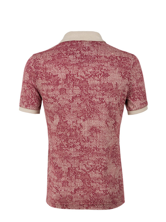 پولوشرت قرمز آستین کوتاه یقه شکاری 