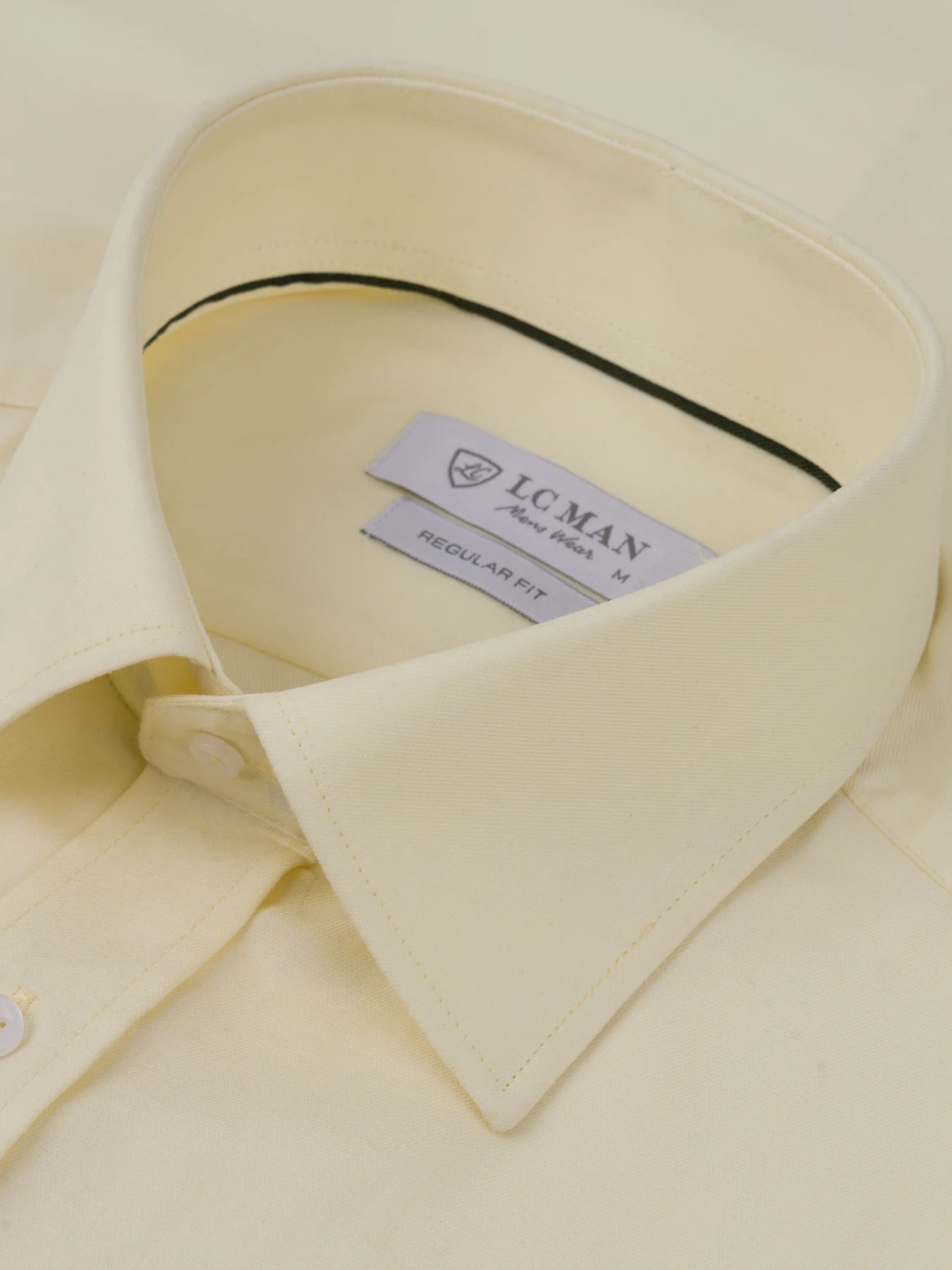 پیراهن آستین بلند لیمویی ساده ال سی من 